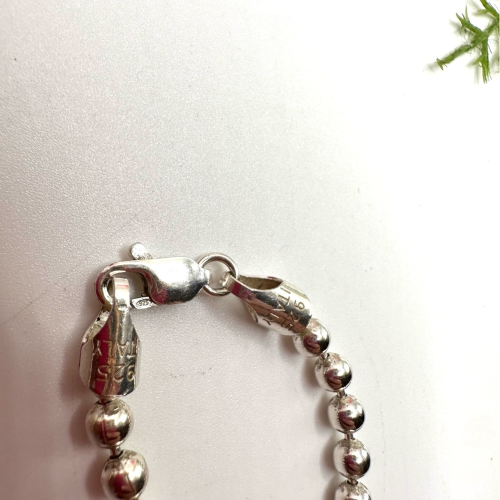 ITALY⚜️Sterling Silver Solid Beaded Ball Chain Necklace - Picture 6 of 8